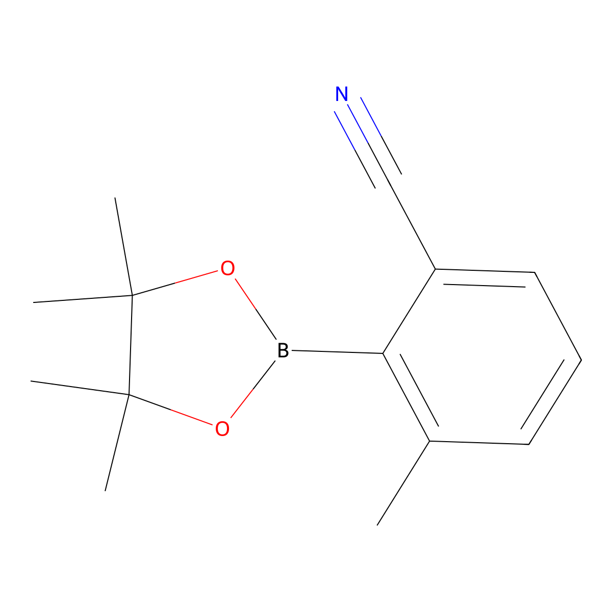 3-Methyl-2-(tetramethyl-1,3,2-dioxaborolan-2-yl)benzonitrile molecular structure, CAS 1434073-43-4