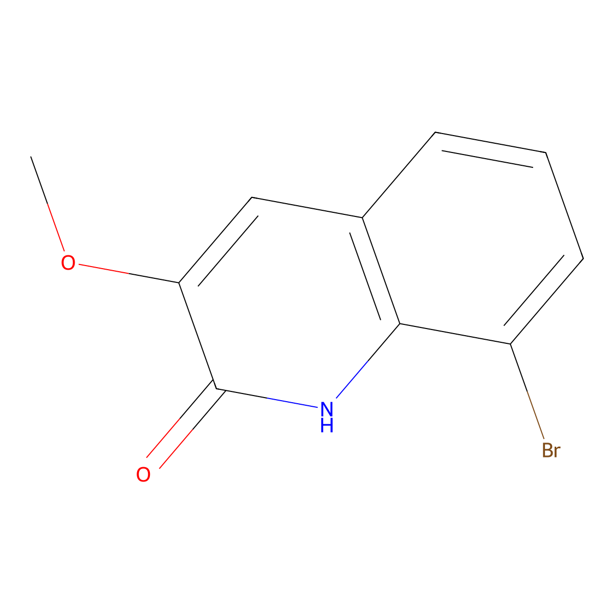 8-Bromo-3-methoxyquinolin-2(1H)-one molecular structure, CAS 1434103-24-8