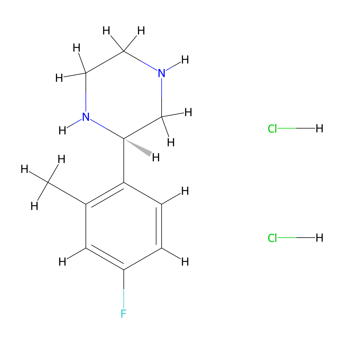 (R)-2-(4-Fluoro-2-methylphenyl)piperazine dihydrochloride molecular structure, CAS 1434126-86-9