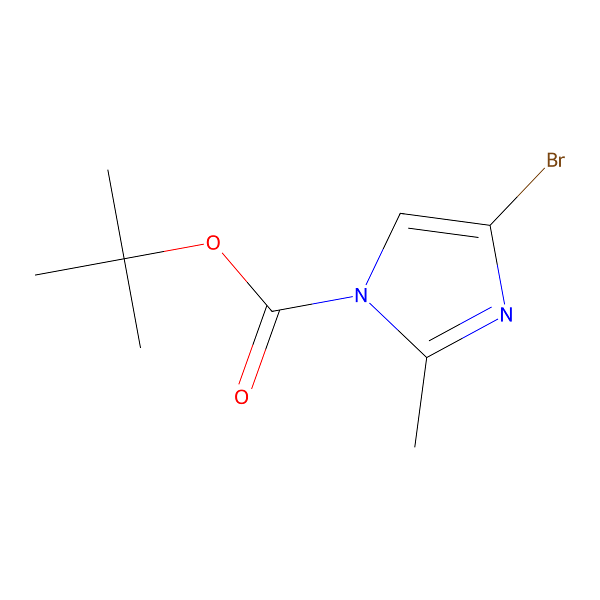 tert-butyl 4-bromo-2-methyl-1H-imidazole-1-carboxylate molecular structure, CAS 1434127-07-7