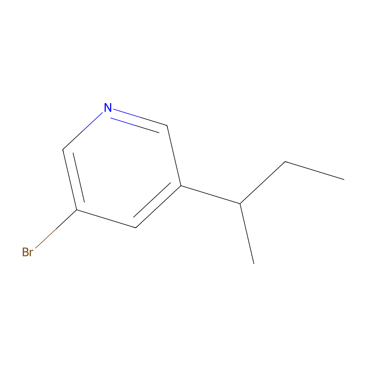 3-Bromo-5-(sec-butyl)pyridine molecular structure, CAS 1434127-12-4