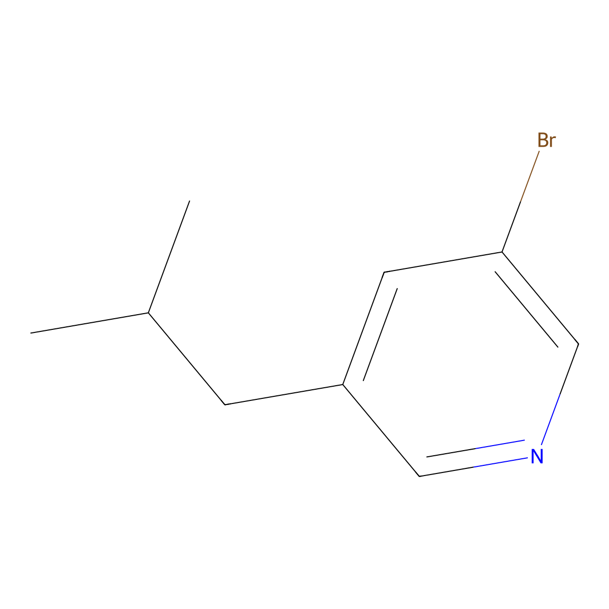 3-Bromo-5-isobutylpyridine molecular structure, CAS 1434127-13-5