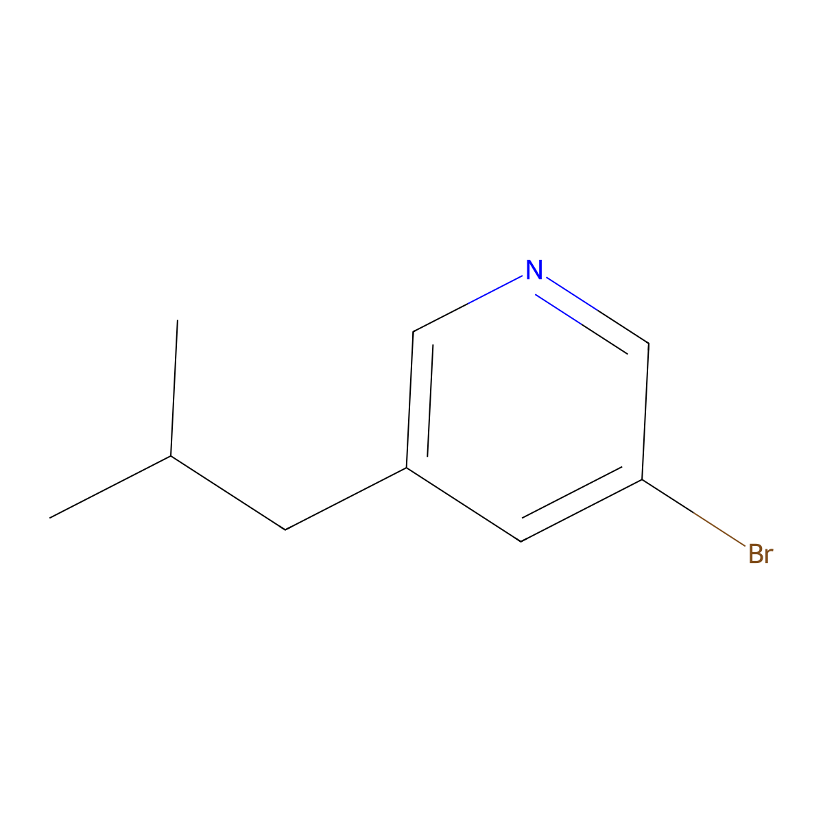 3-Bromo-5-isobutylpyridine molecular structure, CAS 1434127-13-5