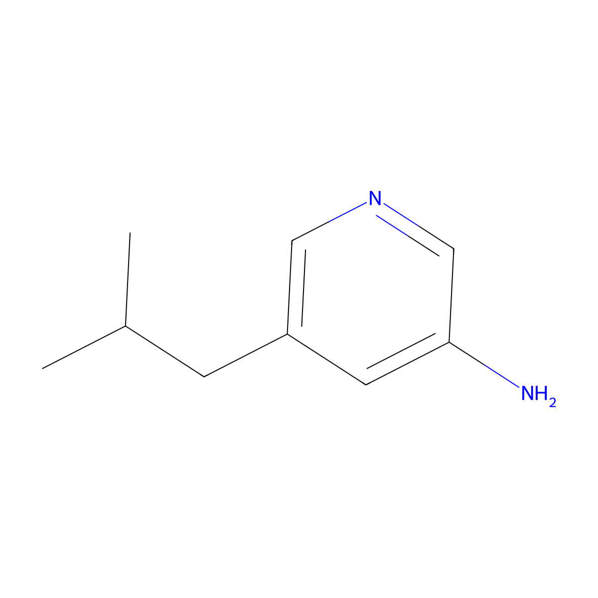 5-Isobutylpyridin-3-amine molecular structure, CAS 1434127-16-8