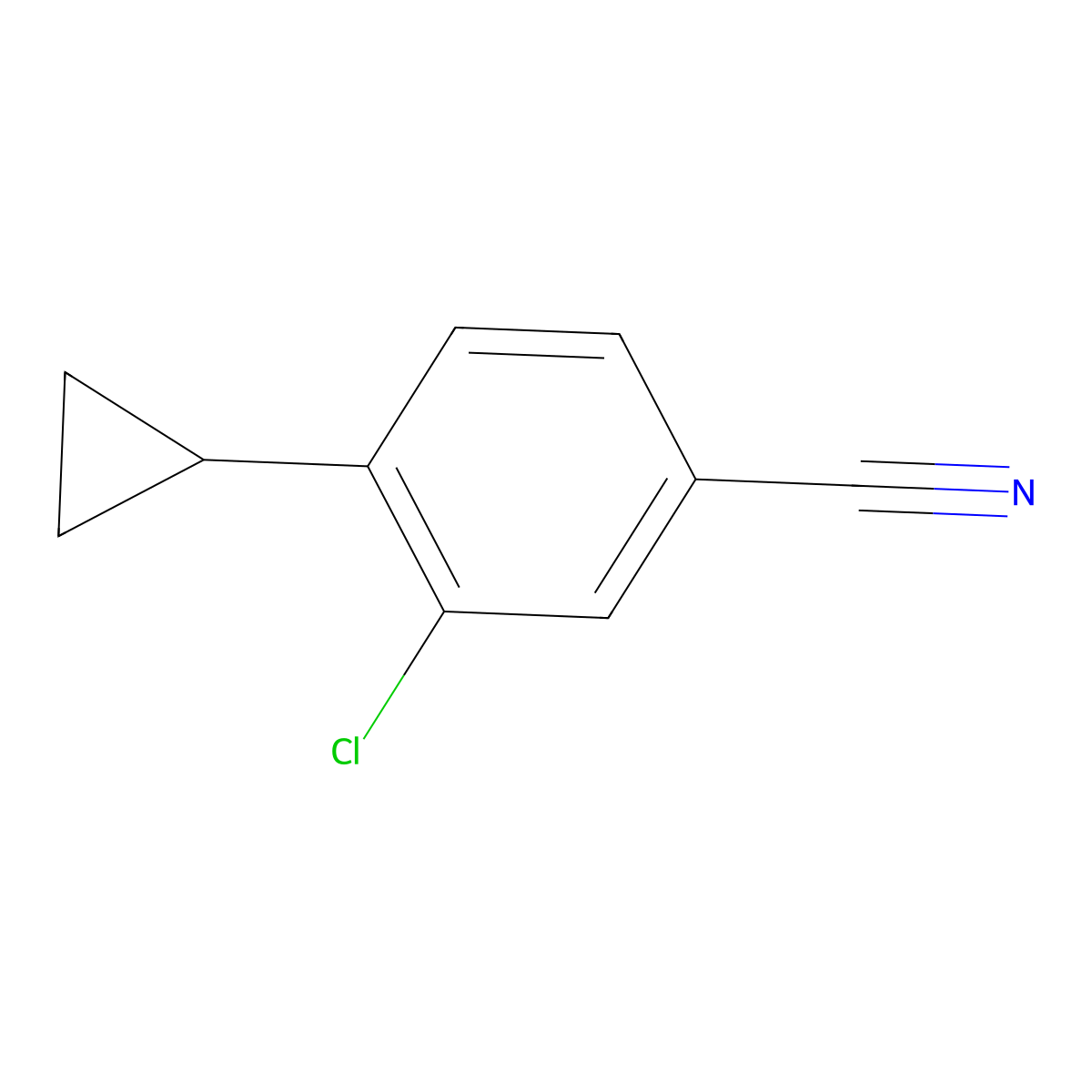 3-Chloro-4-cyclopropylbenzonitrile molecular structure, CAS 1434127-17-9