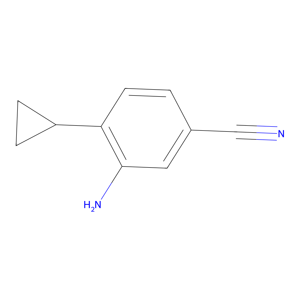 3-Amino-4-cyclopropylbenzonitrile molecular structure, CAS 1434127-19-1