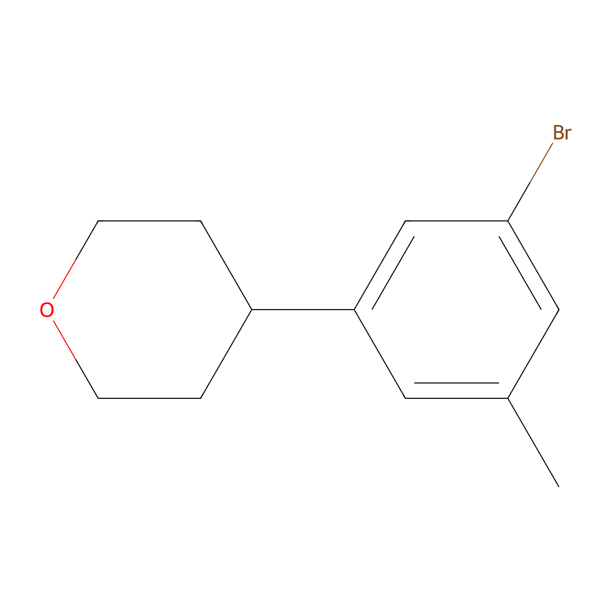 4-(3-Bromo-5-methylphenyl)tetrahydro-2H-pyran molecular structure, CAS 1434127-26-0
