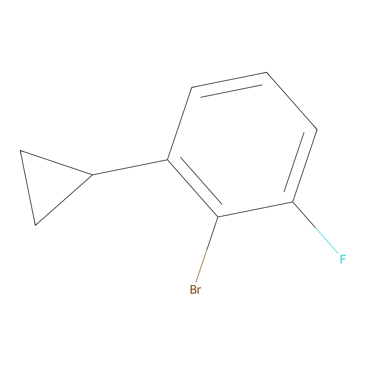 2-Bromo-1-cyclopropyl-3-fluorobenzene molecular structure, CAS 1434127-29-3