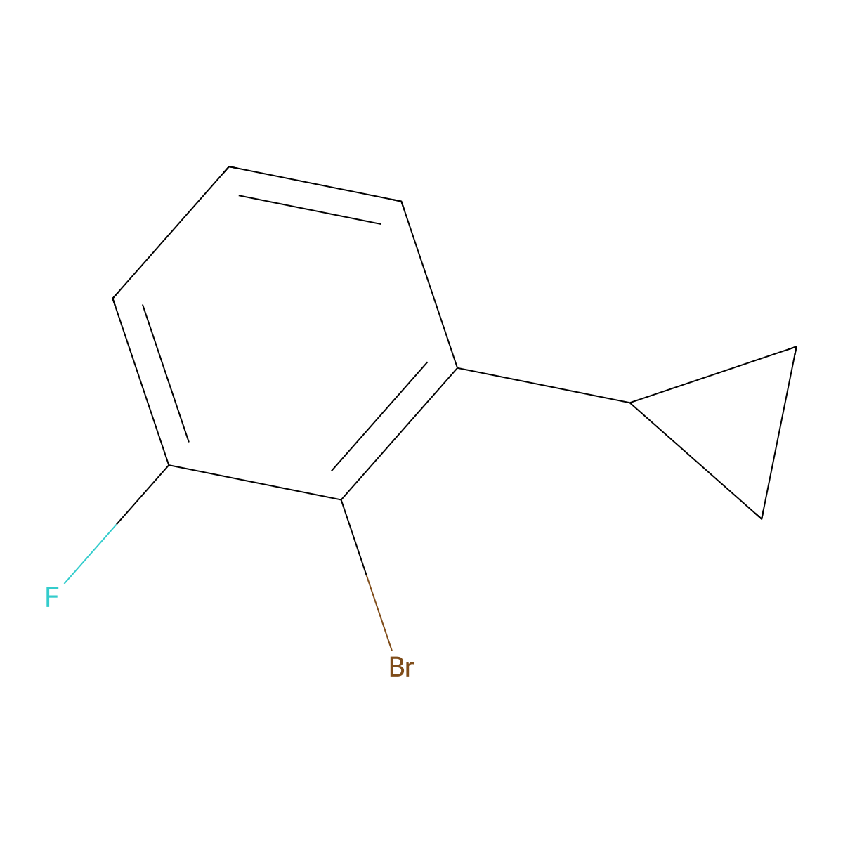 2-Bromo-1-cyclopropyl-3-fluorobenzene molecular structure, CAS 1434127-29-3