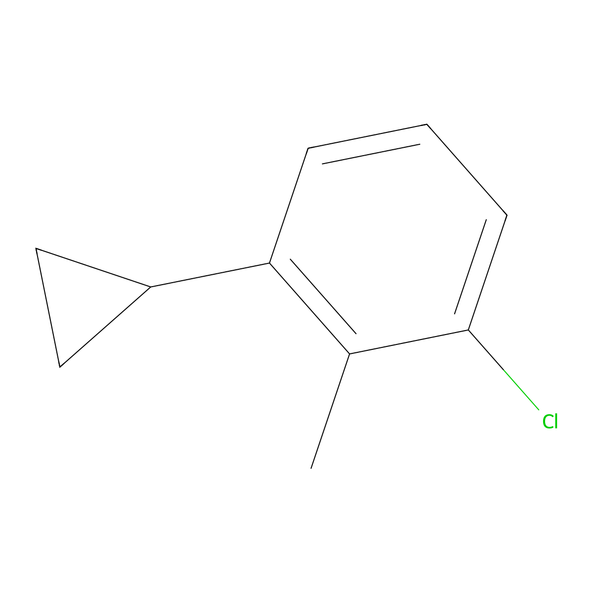 1-Chloro-3-cyclopropyl-2-methylbenzene molecular structure, CAS 1434127-30-6