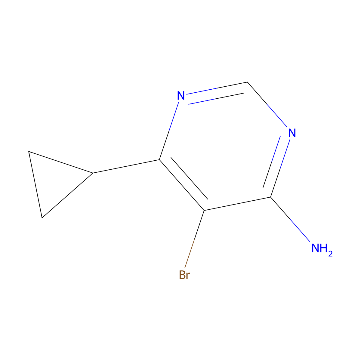 5-Bromo-6-cyclopropylpyrimidin-4-amine molecular structure, CAS 1434127-33-9