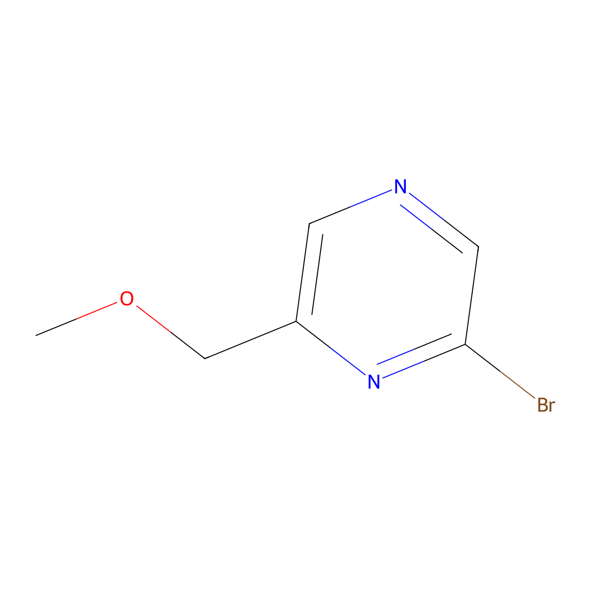 2-Bromo-6-(methoxymethyl)pyrazine molecular structure, CAS 1434127-34-0