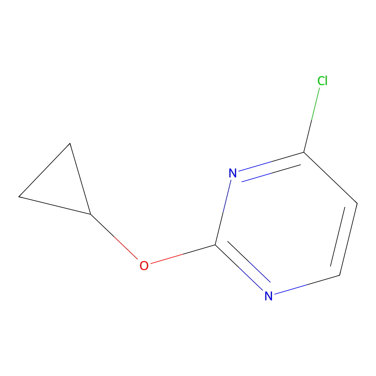 4-Chloro-2-(cyclopropoxy)pyrimidine molecular structure, CAS 1434127-39-5