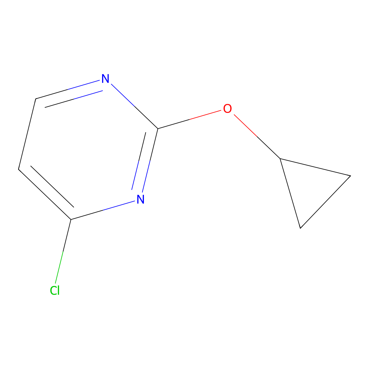 4-Chloro-2-(cyclopropoxy)pyrimidine molecular structure, CAS 1434127-39-5