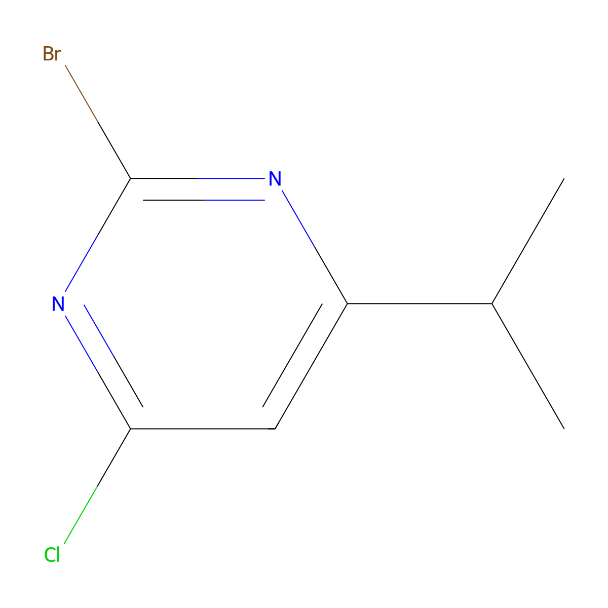 2-Bromo-4-chloro-6-(iso-propyl)pyrimidine molecular structure, CAS 1434127-41-9