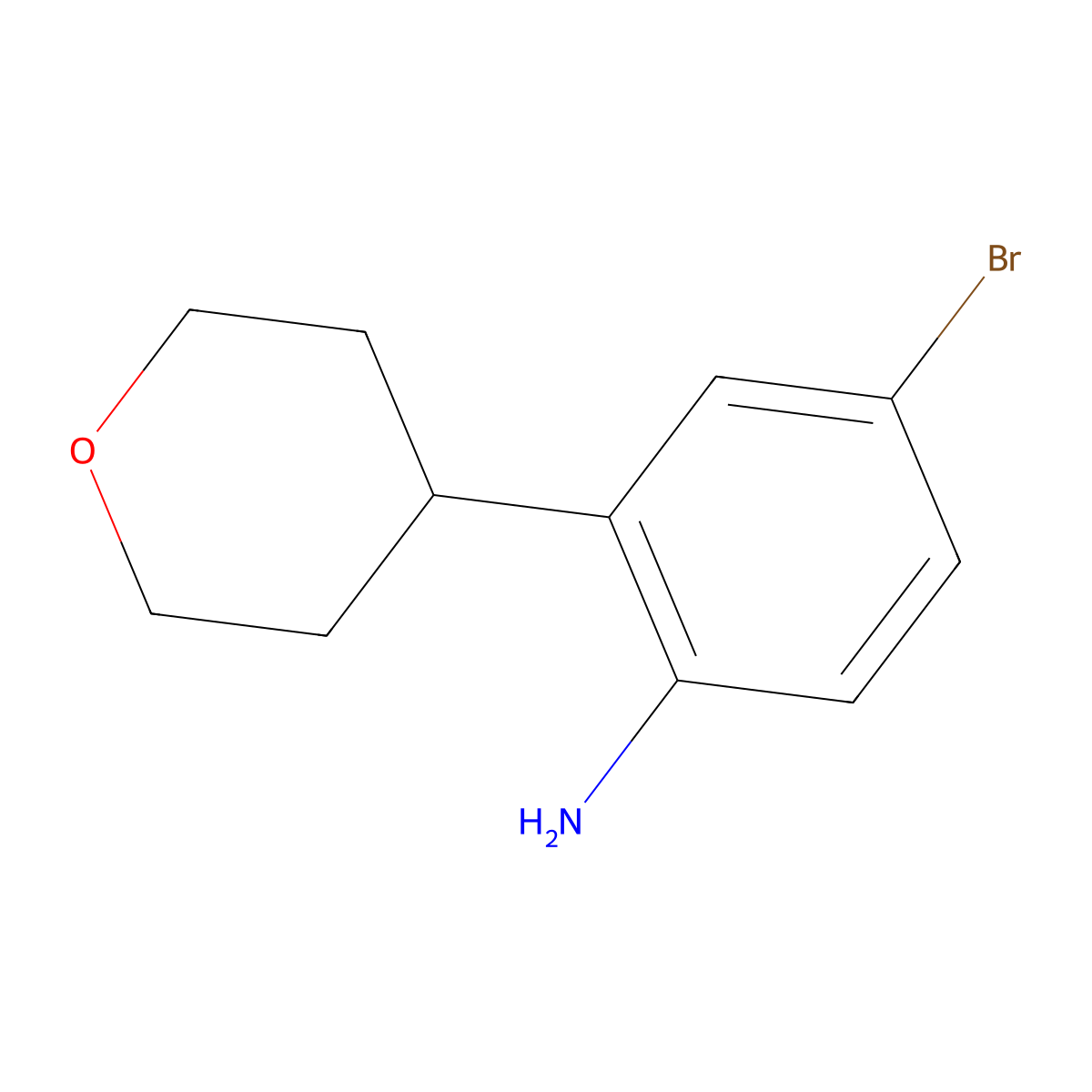 4-Bromo-2-(4-tetrahydropyranyl)aniline molecular structure, CAS 1434127-49-7