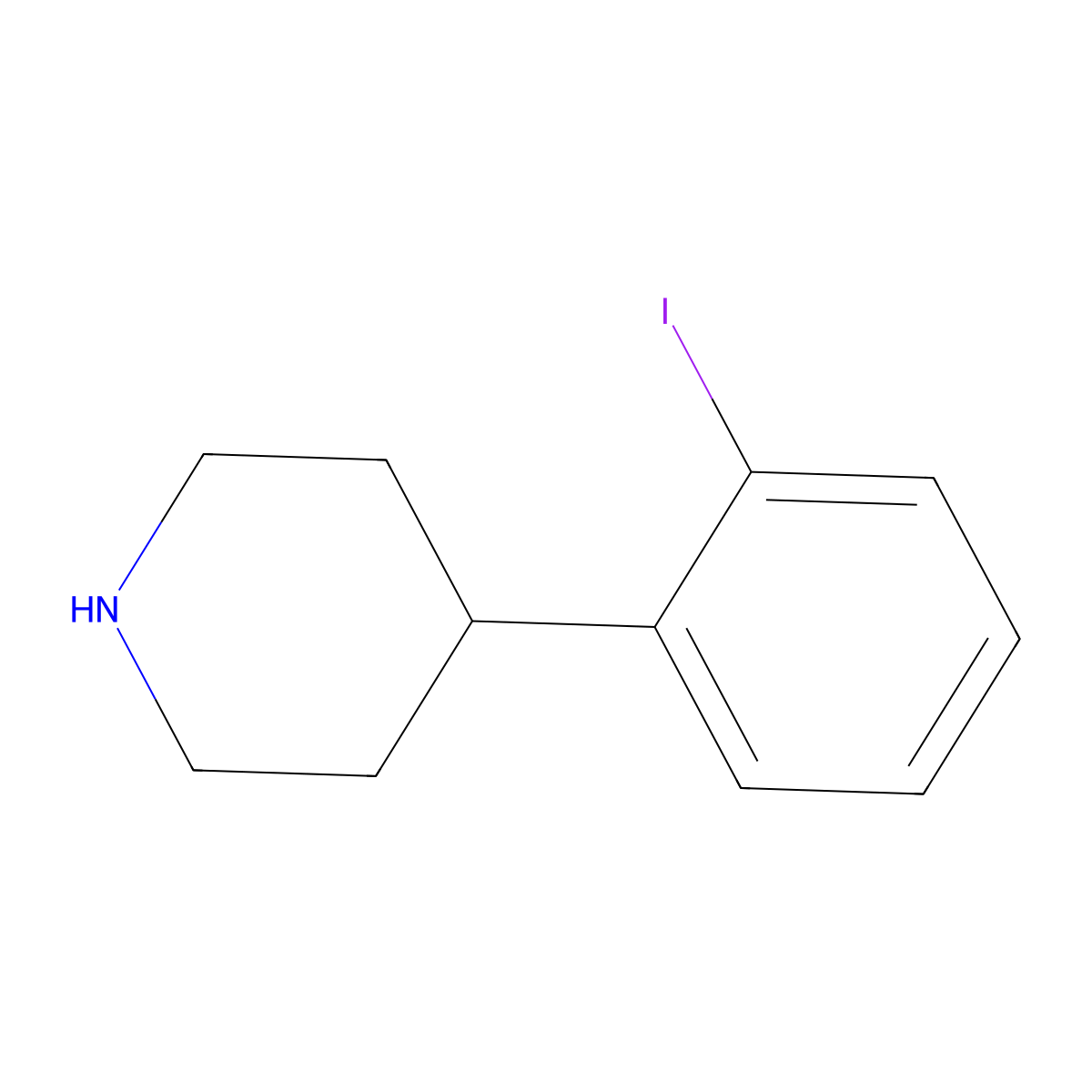 2-(Piperidin-4-yl)iodobenzene molecular structure, CAS 1434127-50-0
