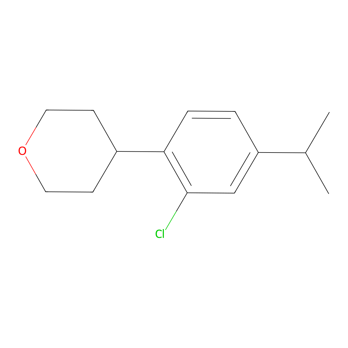 5-(iso-Propyl)-2-(4-tetrahydropyranyl)chlorobenzene molecular structure, CAS 1434127-53-3