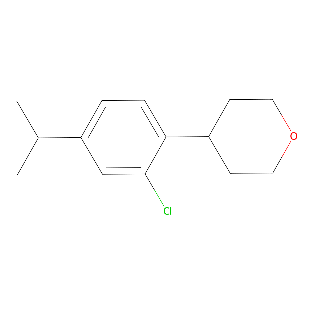 5-(iso-Propyl)-2-(4-tetrahydropyranyl)chlorobenzene molecular structure, CAS 1434127-53-3