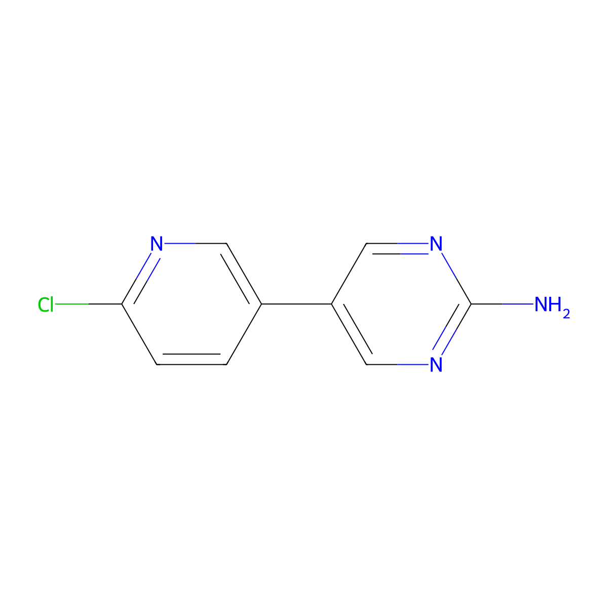 2-Chloro-5-(2-amino-5-pyrimidyl)pyridine molecular structure, CAS 1434127-56-6