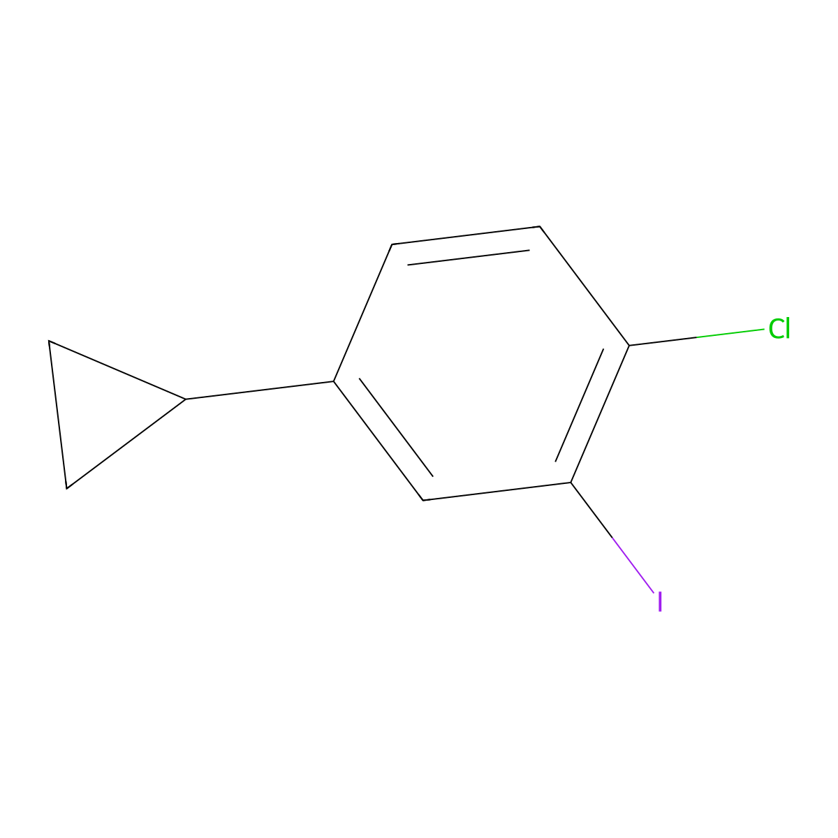 1-Chloro-4-cyclopropyl-2-iodobenzene molecular structure, CAS 1434127-60-2