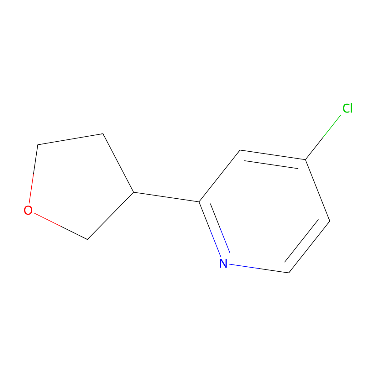 4-Chloro-2-(tetrahydrofuran-3-yl)pyridine molecular structure, CAS 1434127-61-3