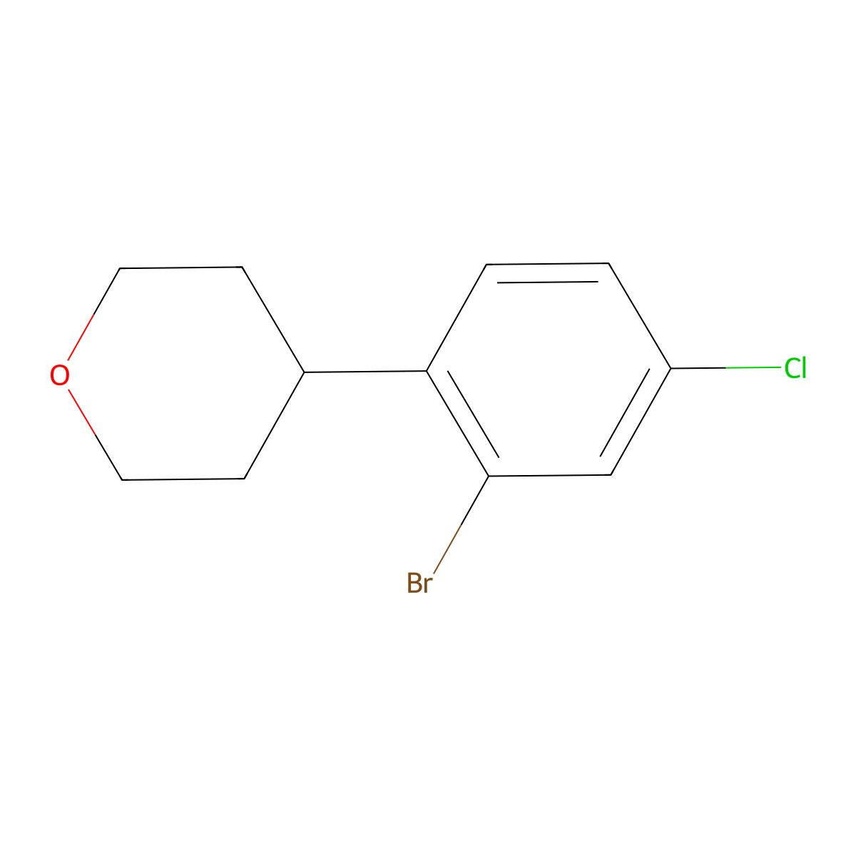3-Chloro-6-(4-tetrahydropyranyl)bromobenzene molecular structure, CAS 1434127-63-5