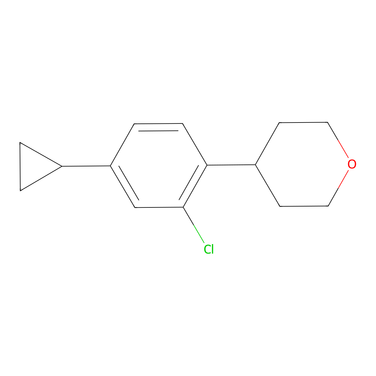 5-(Cyclopropyl)-2-(4-tetrahydropyranyl)chlorobenzene molecular structure, CAS 1434127-64-6