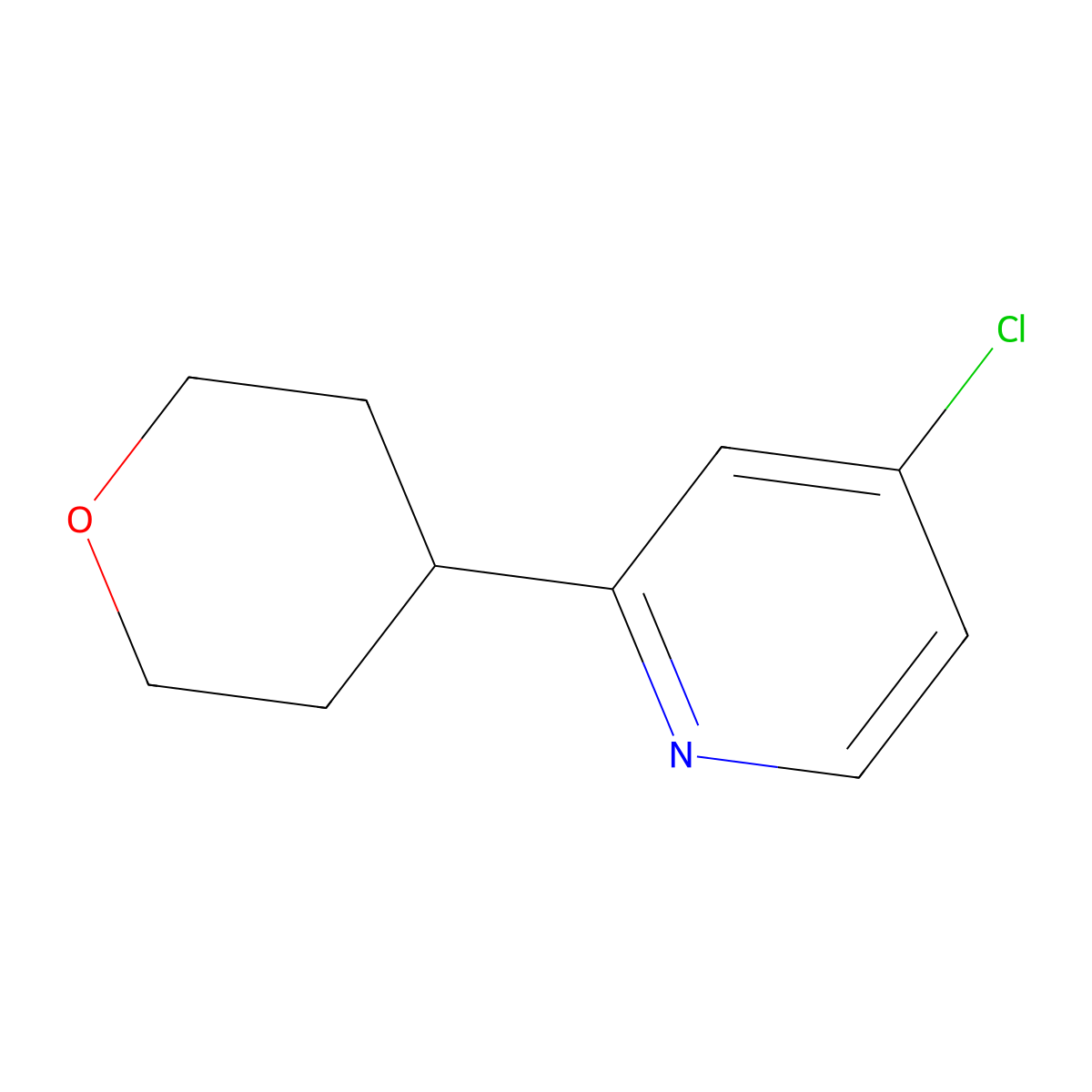 4-Chloro-2-(4-tetrahydropyranyl)pyridine molecular structure, CAS 1434127-66-8