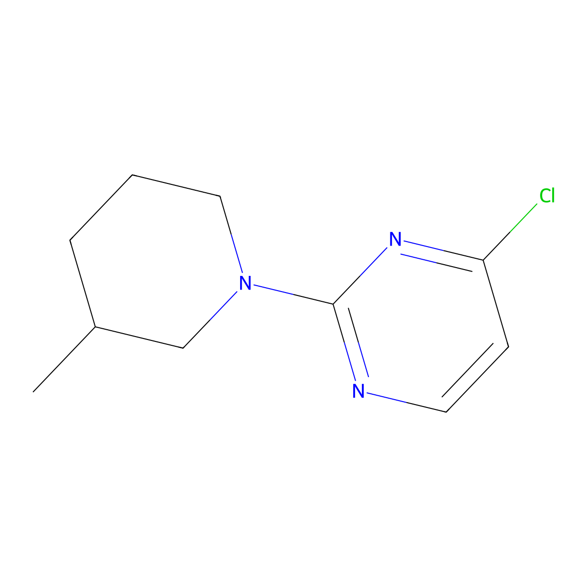 4-Chloro-2-(3-methylpiperidin-1-YL)pyrimidine molecular structure, CAS 1434127-68-0