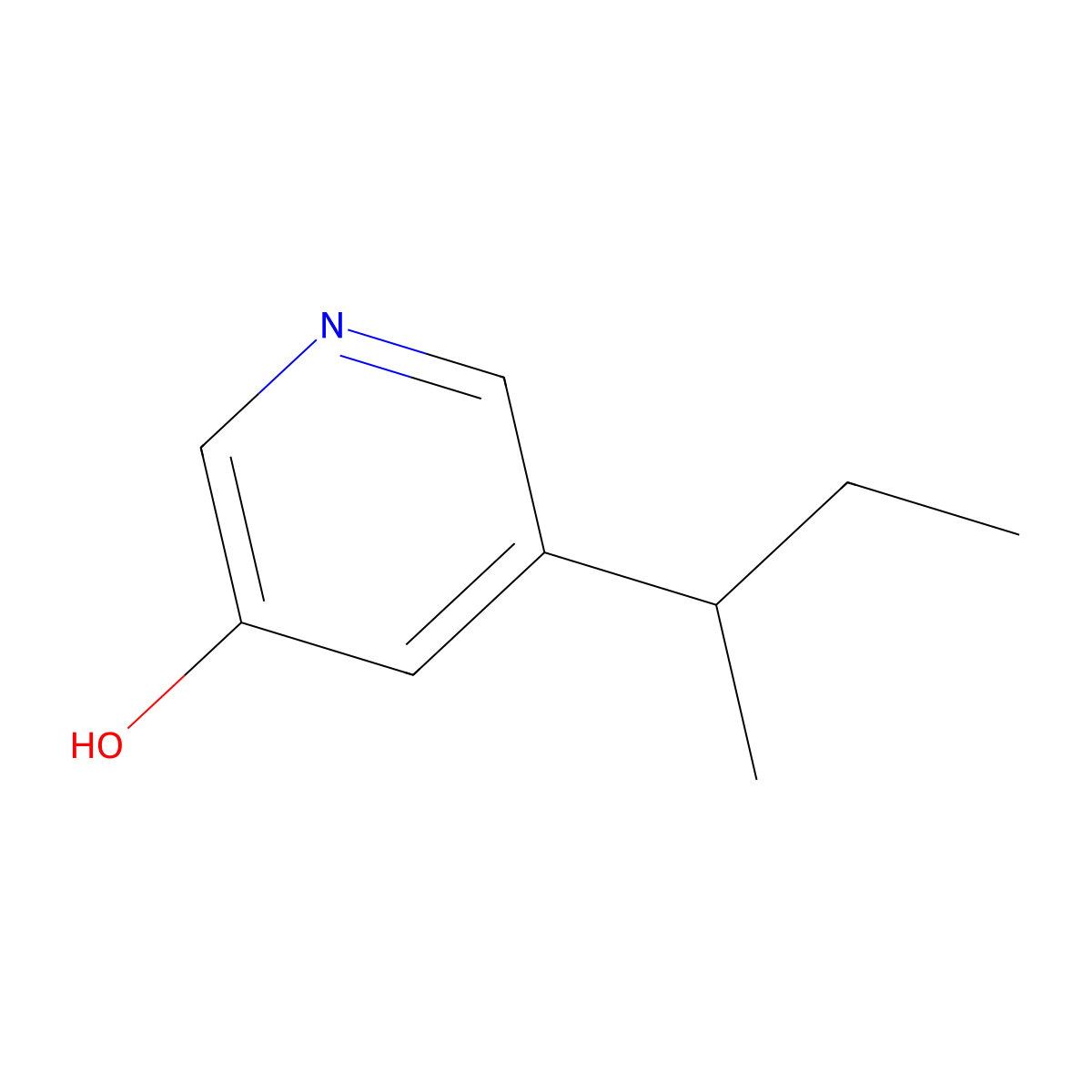 3-Hydroxy-5-(sec-butyl)pyridine molecular structure, CAS 1434127-71-5