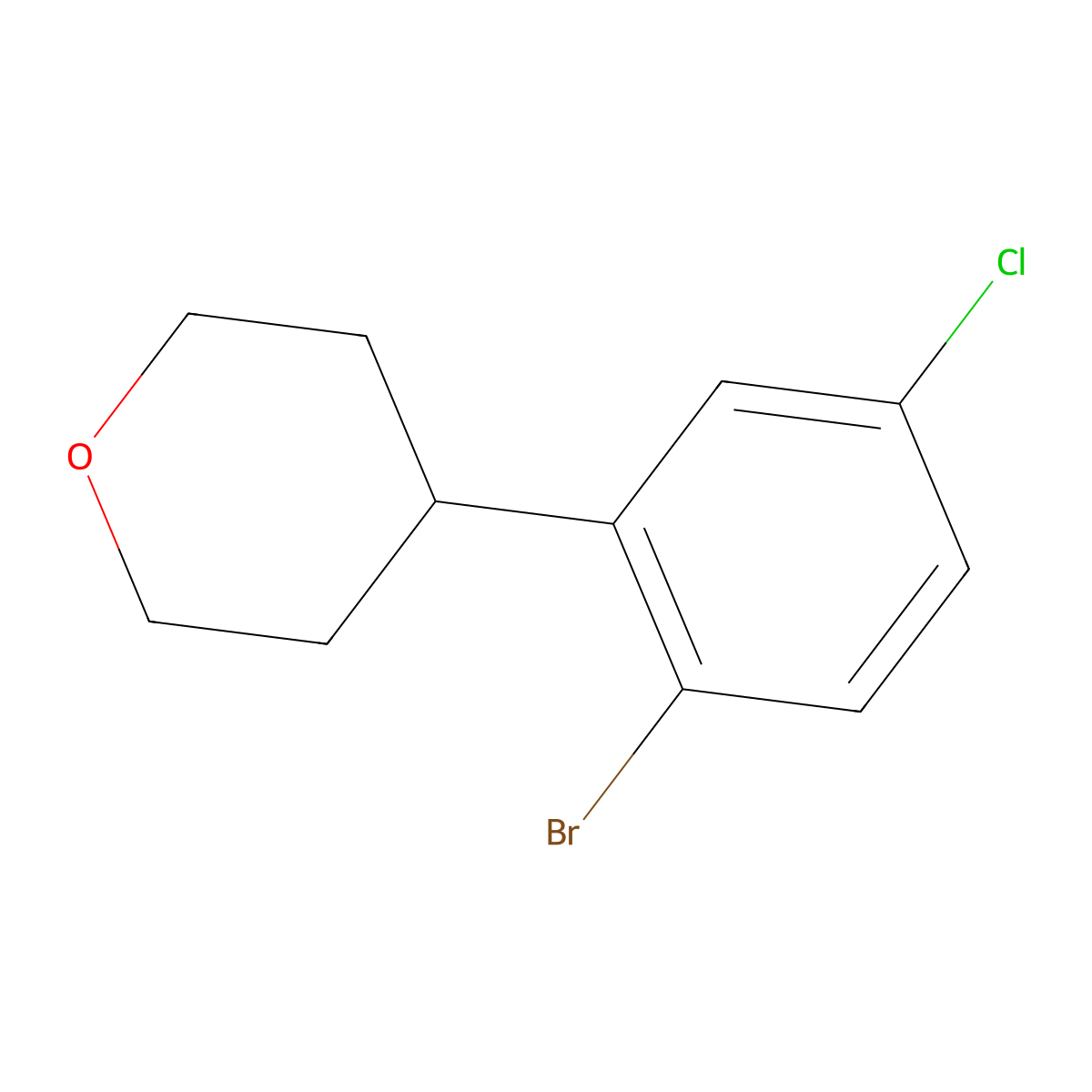 4-Chloro-2-(4-tetrahydropyranyl)bromobenzene molecular structure, CAS 1434127-73-7
