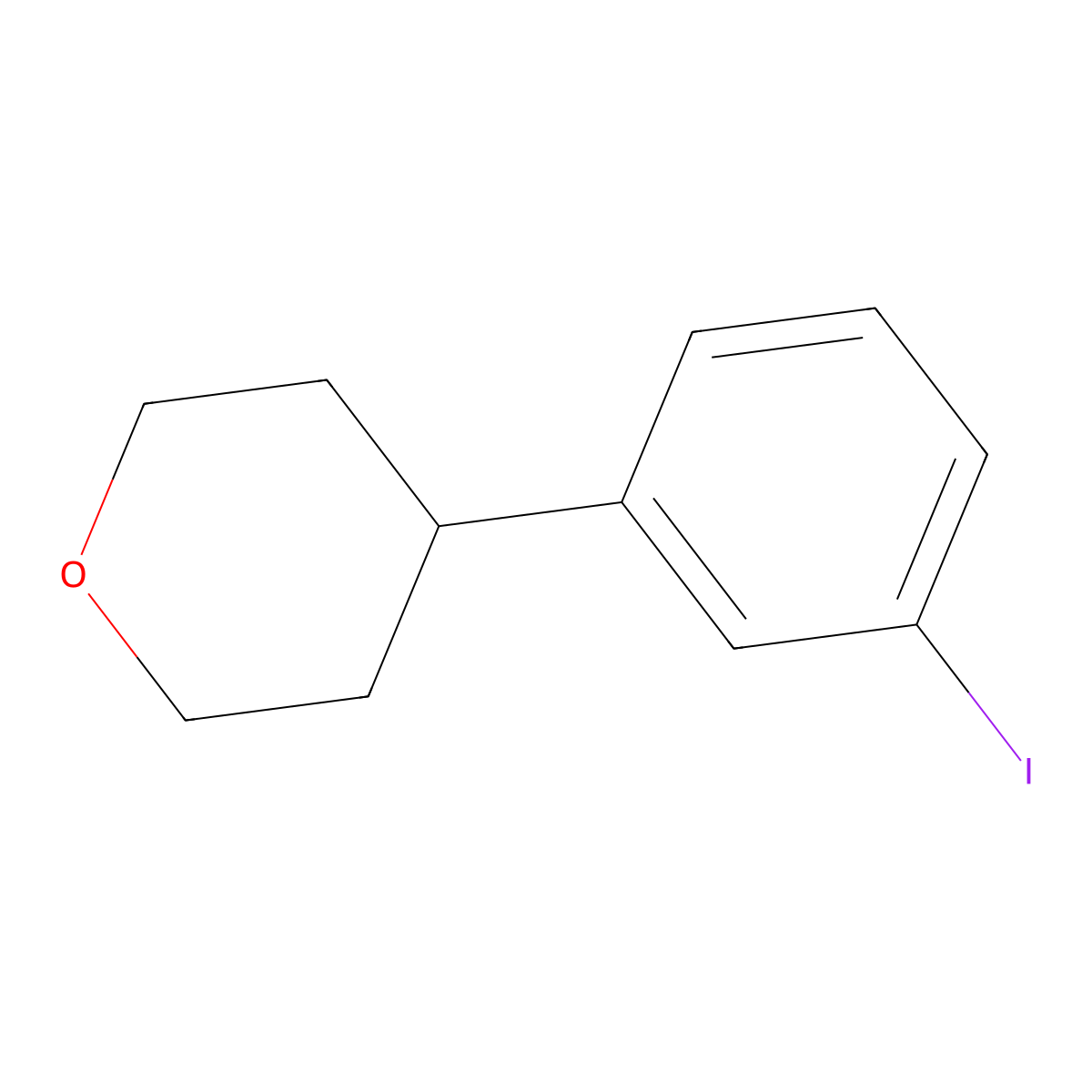 3-(4-Tetrahydropyranyl)iodobenzene molecular structure, CAS 1434127-74-8
