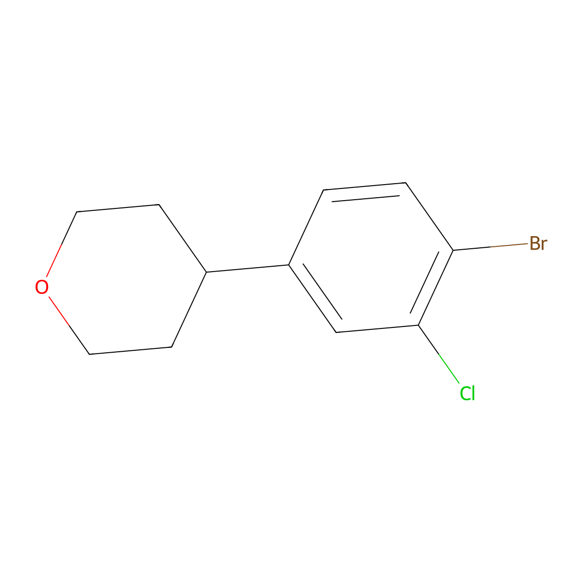 2-Chloro-4-(4-tetrahydropyranyl)bromobenzene molecular structure, CAS 1434127-76-0