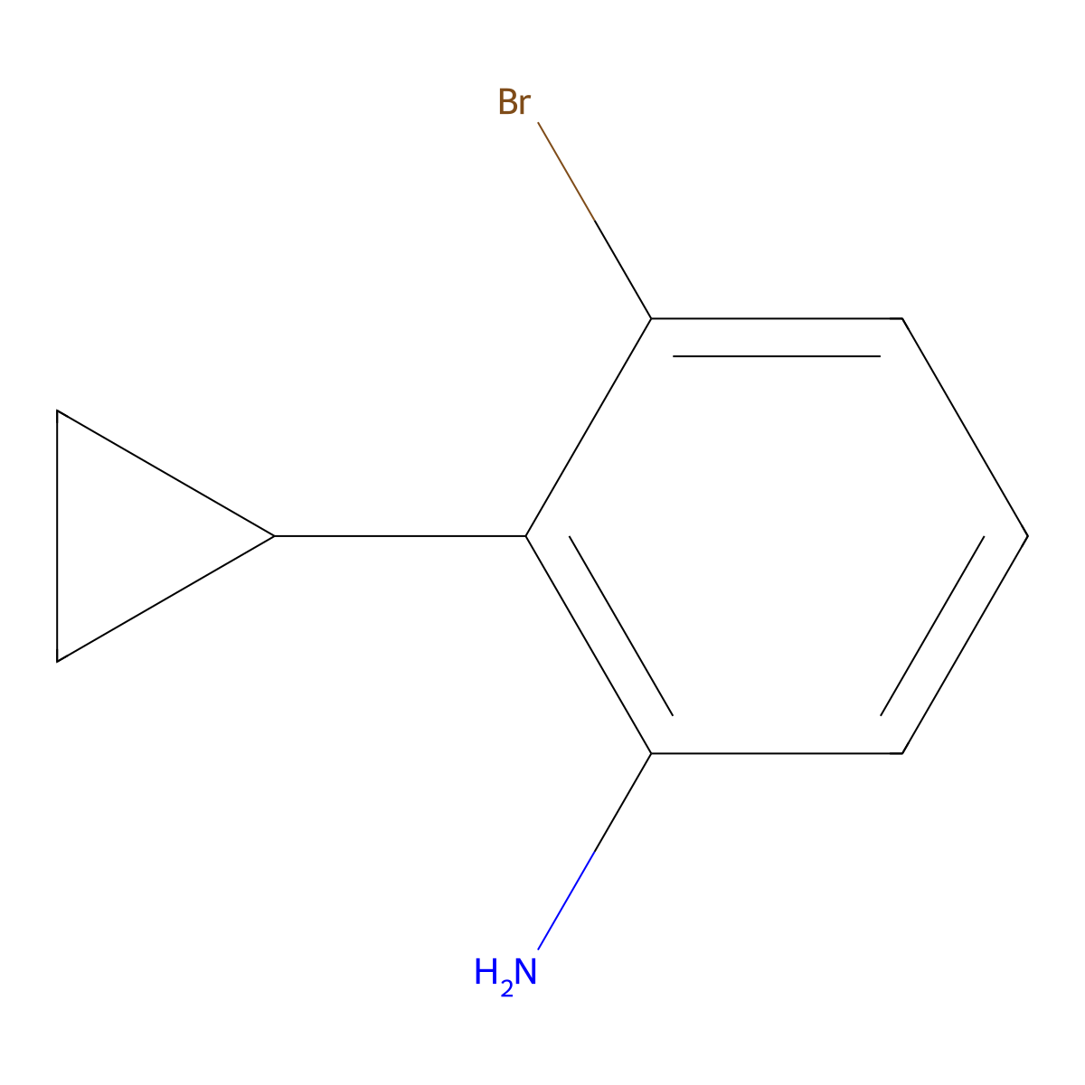 2-(Cyclopropyl)-3-(amino)bromobenzene molecular structure, CAS 1434127-78-2