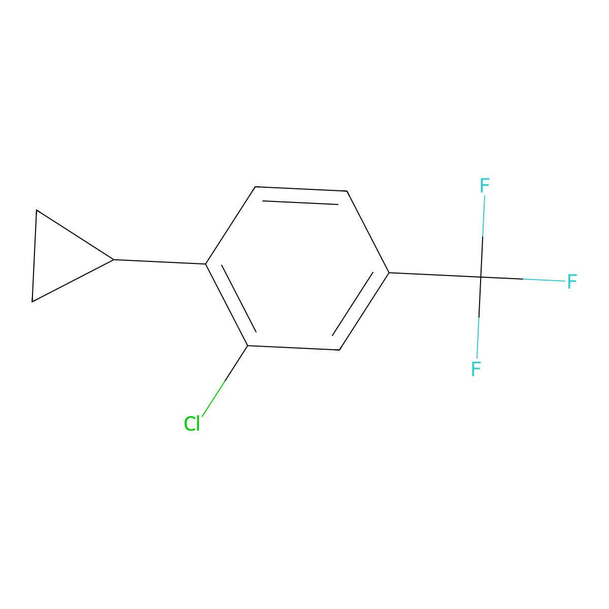 2-Chloro-1-cyclopropyl-4-(trifluoromethyl)benzene molecular structure, CAS 1434127-82-8
