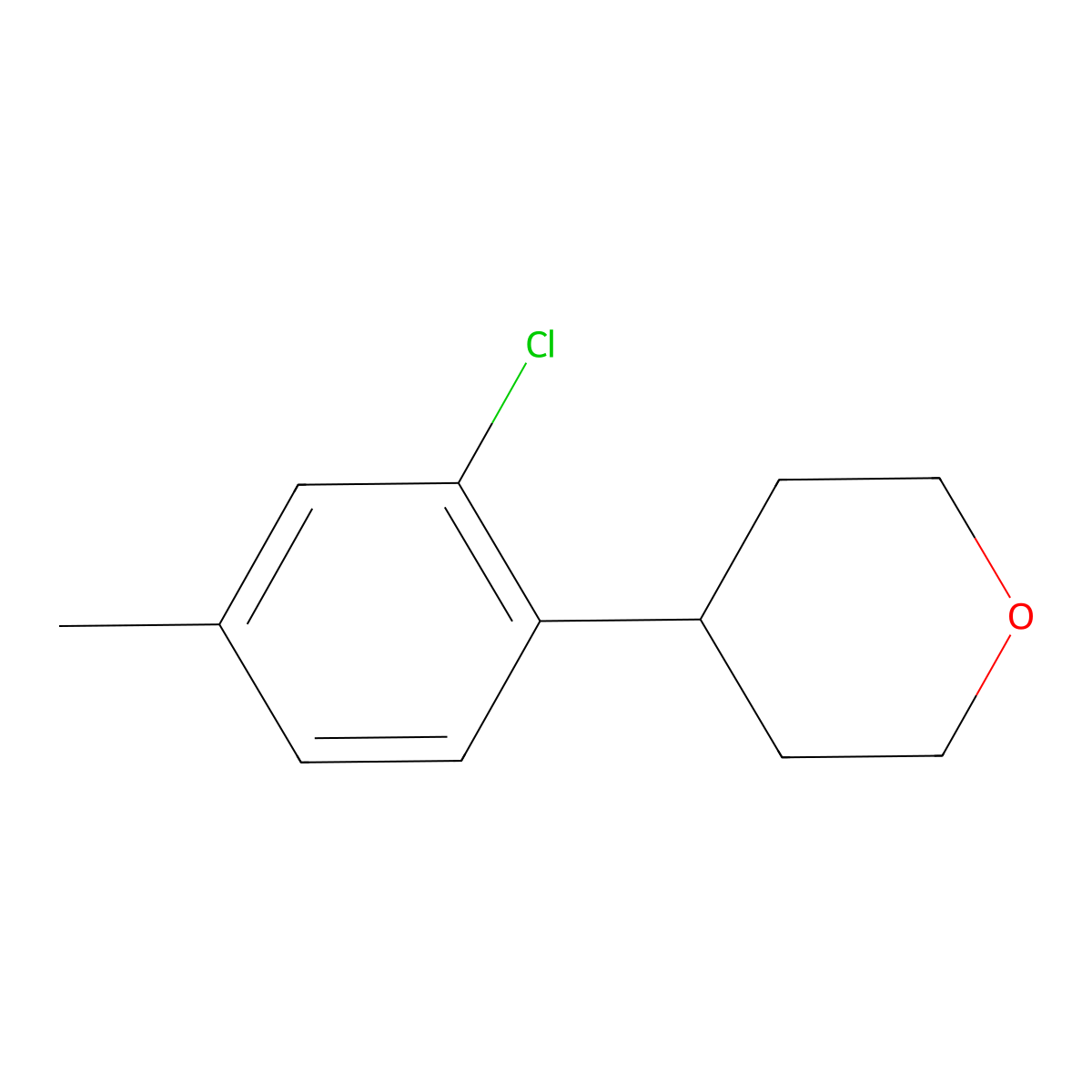 5-Methyl-2-(4-tetrahydropyranyl)chlorobenzene molecular structure, CAS 1434127-84-0