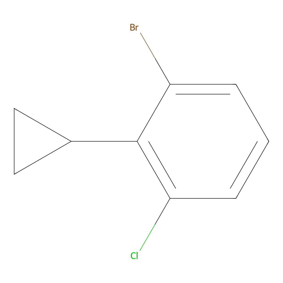1-Bromo-3-chloro-2-cyclopropylbenzene molecular structure, CAS 1434127-85-1