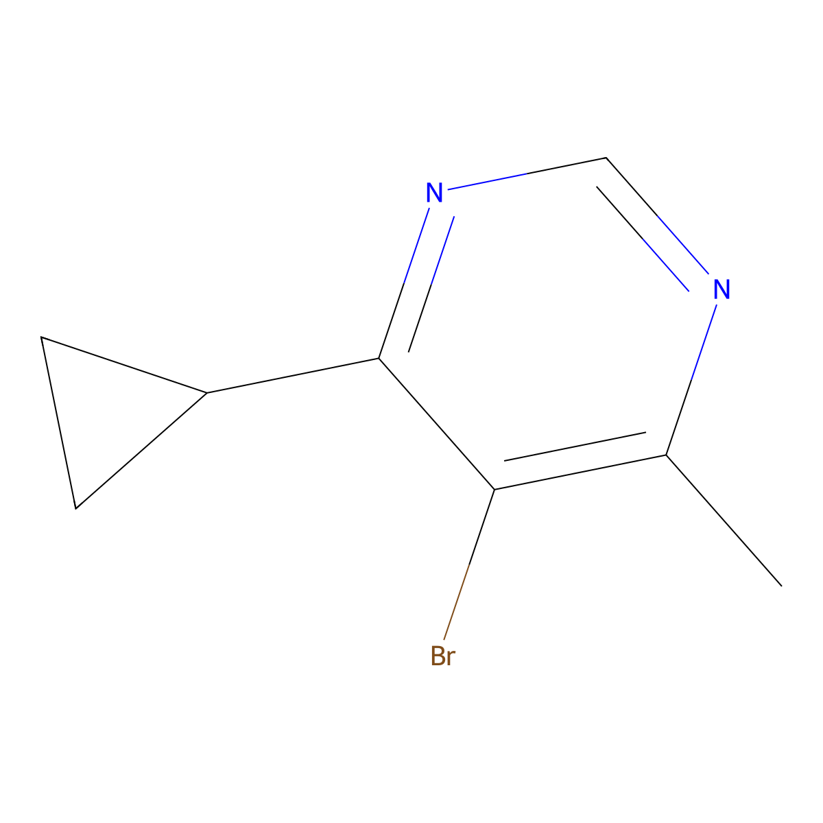 5-Bromo-4-cyclopropyl-6-methyl-pyrimidine molecular structure, CAS 1434127-91-9