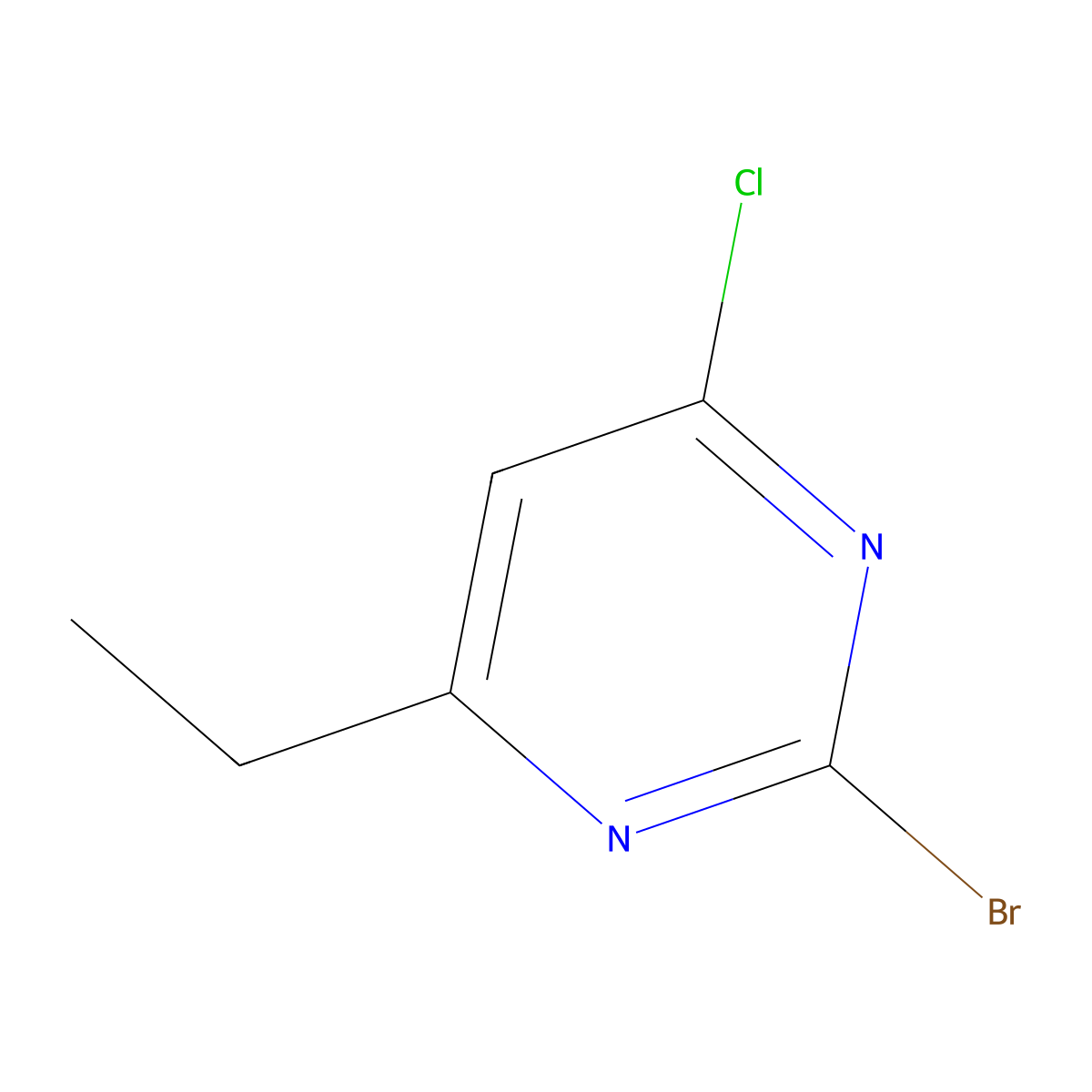 2-Bromo-4-chloro-6-ethylpyrimidine molecular structure, CAS 1434127-92-0