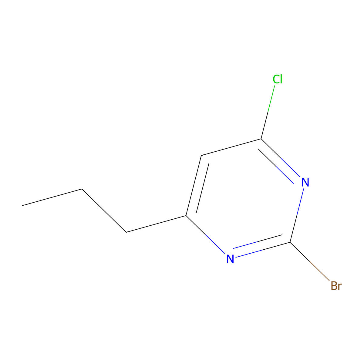 2-Bromo-4-chloro-6-(n-propyl)pyrimidine molecular structure, CAS 1434127-95-3
