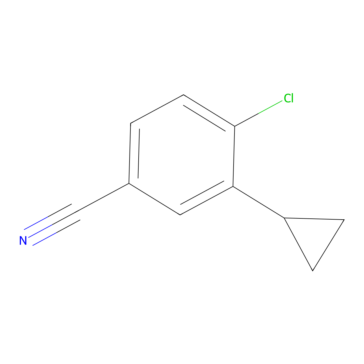4-Chloro-3-cyclopropylbenzonitrile molecular structure, CAS 1434127-99-7