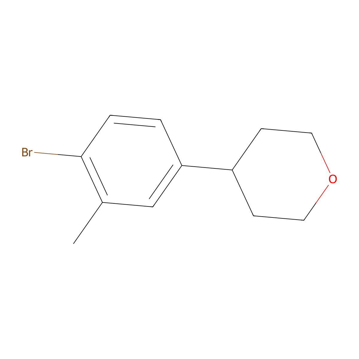 2-Methyl-4-(4-tetrahydropyranyl)bromobenzene molecular structure, CAS 1434128-00-3