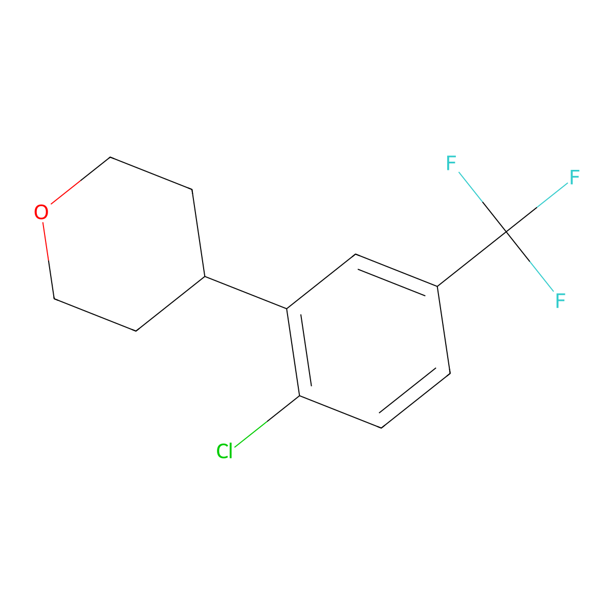 4-Trifluoromethyl-2-(4-tetrahydropyranyl)chlorobenzene molecular structure, CAS 1434128-01-4
