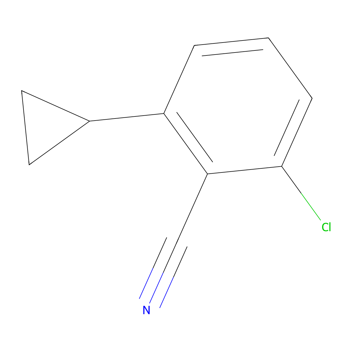 3-(Cyclopropyl)-2-(cyano)chlorobenzene molecular structure, CAS 1434128-03-6