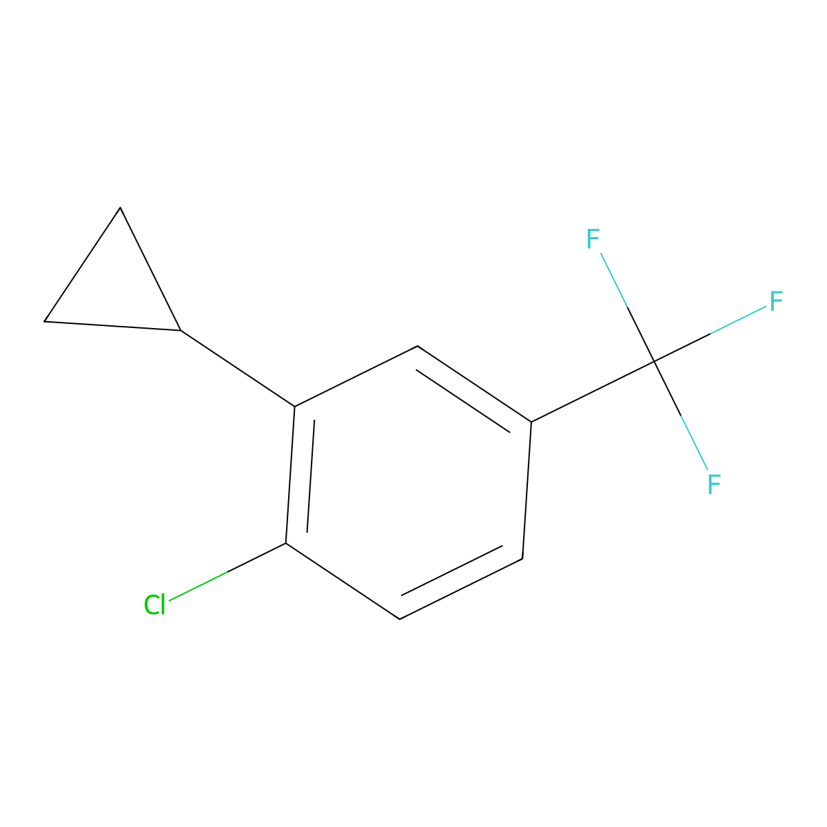 1-Chloro-2-cyclopropyl-4-(trifluoromethyl)benzene molecular structure, CAS 1434128-05-8