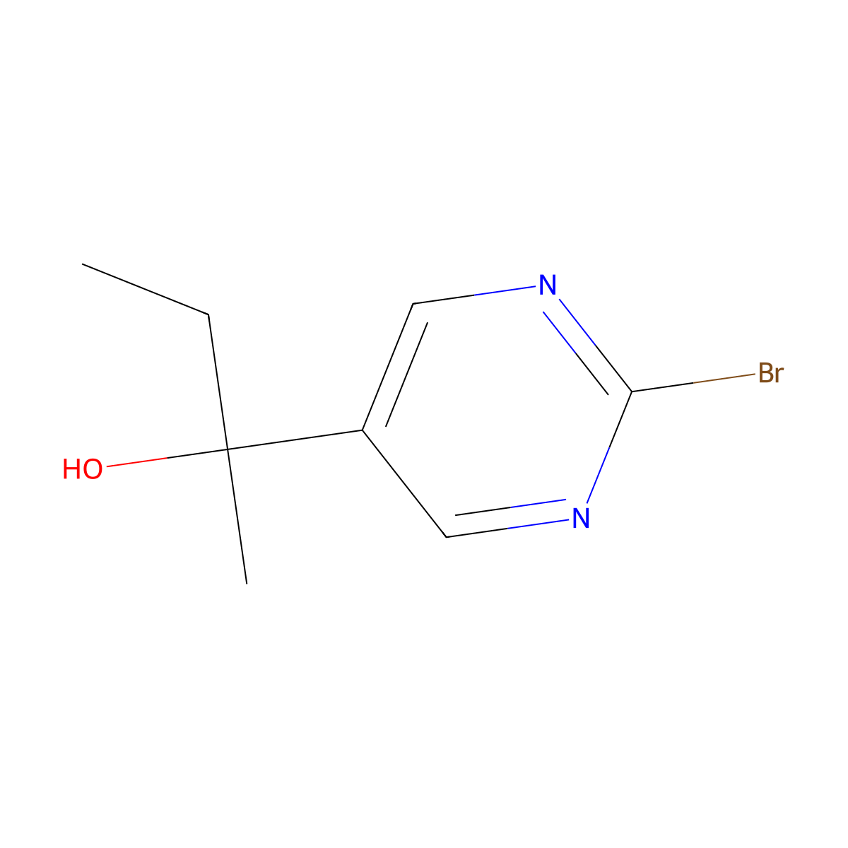 2-Bromo-5-(1-hydroxy-1-ethylethyl)pyrimidine molecular structure, CAS 1434128-11-6