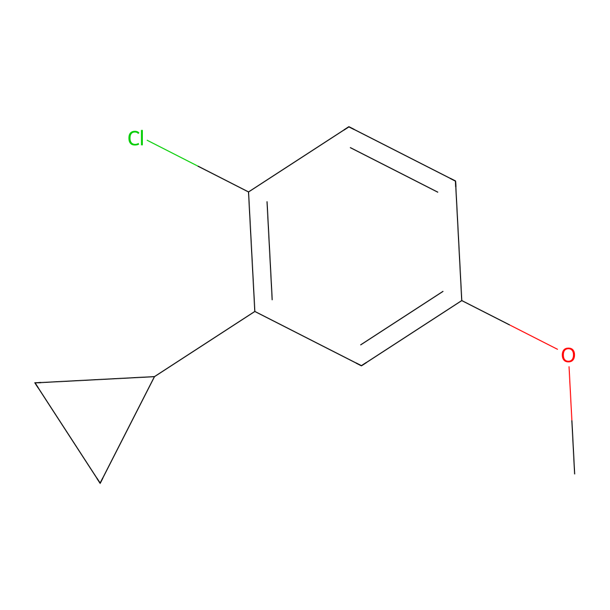 4-Chloro-3-cyclopropylanisole molecular structure, CAS 1434128-14-9