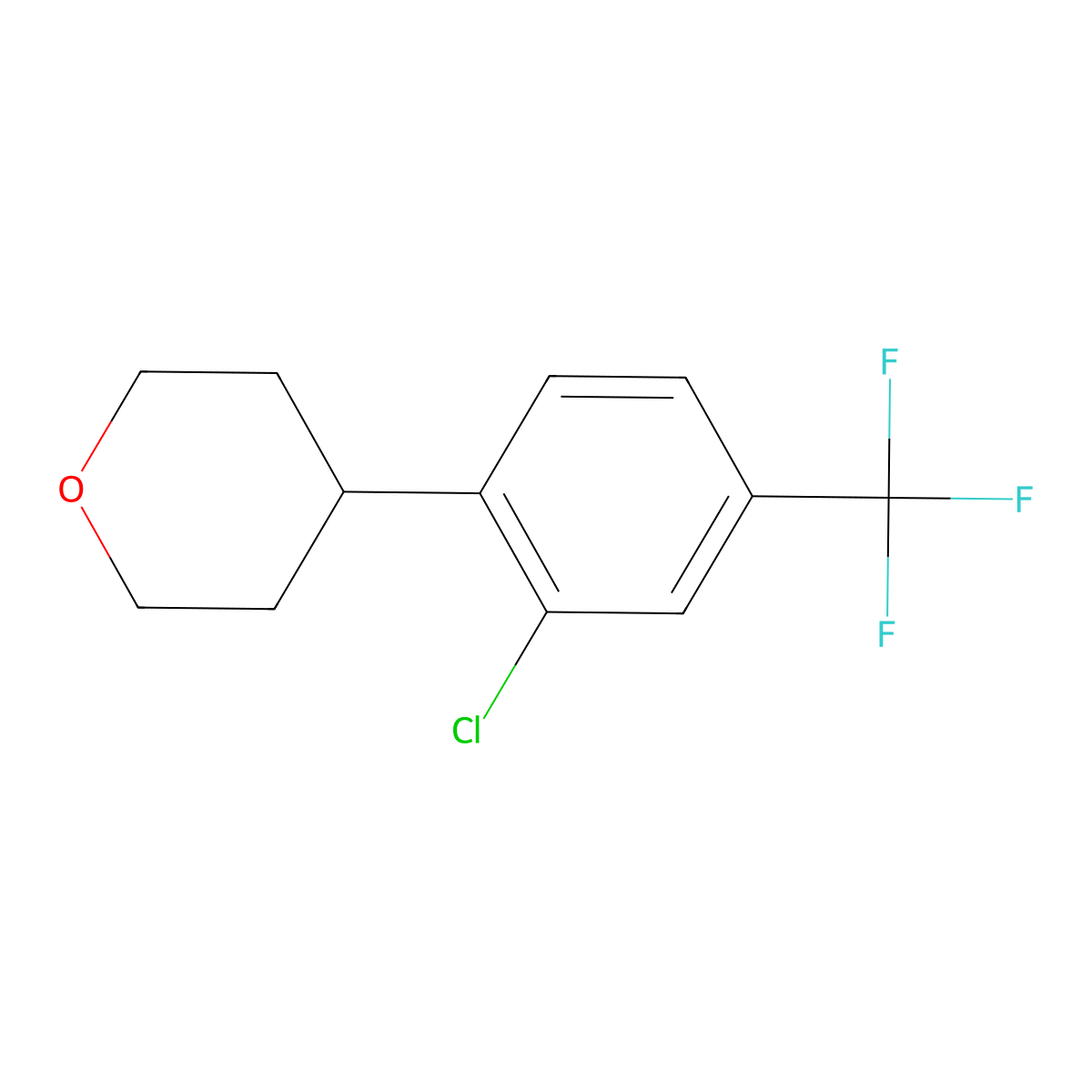 5-Trifluoromethyl-2-(4-tetrahydropyranyl)chlorobenzene molecular structure, CAS 1434128-18-3