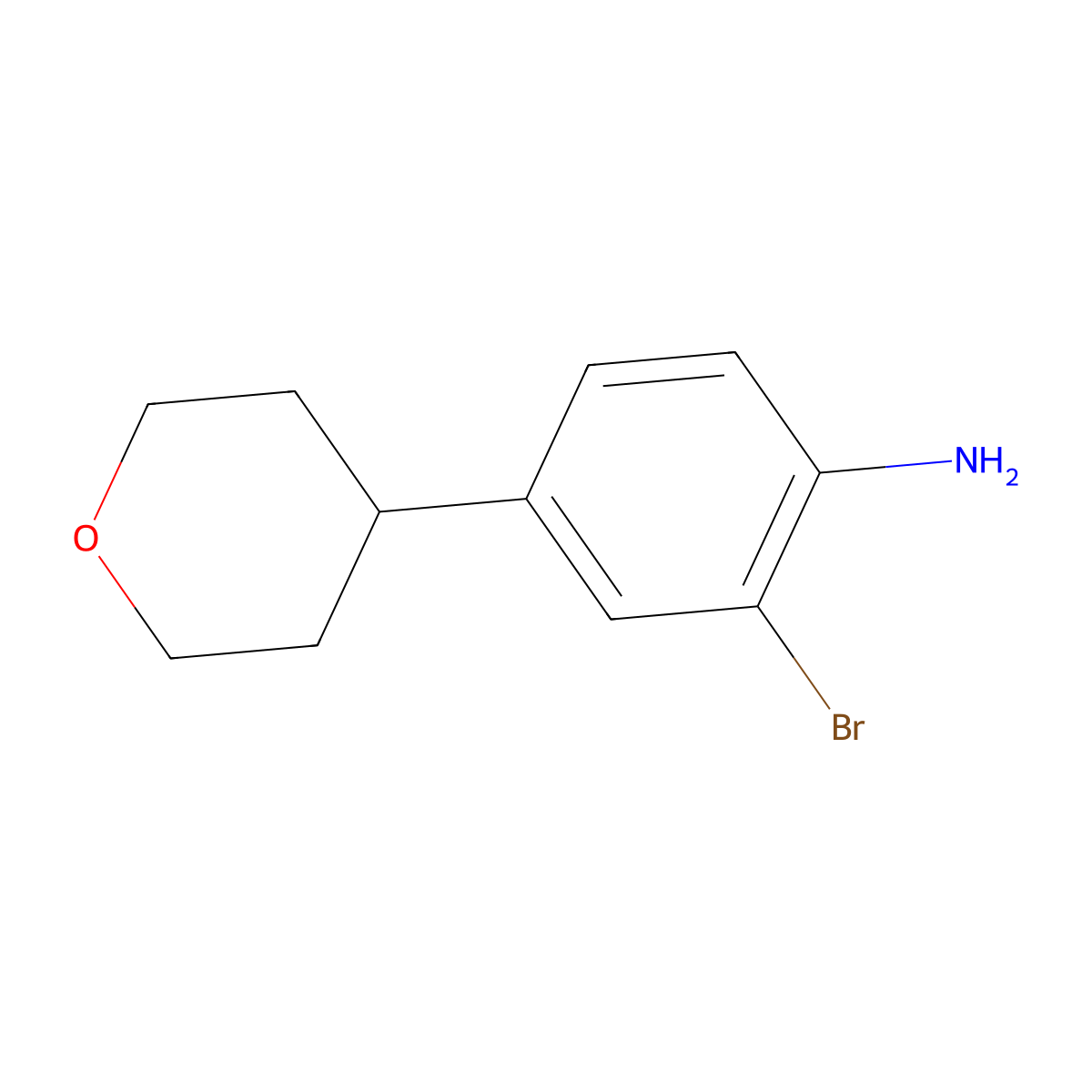 2-Amino-5-(4-tetrahydropyranyl)bromobenzene molecular structure, CAS 1434128-19-4
